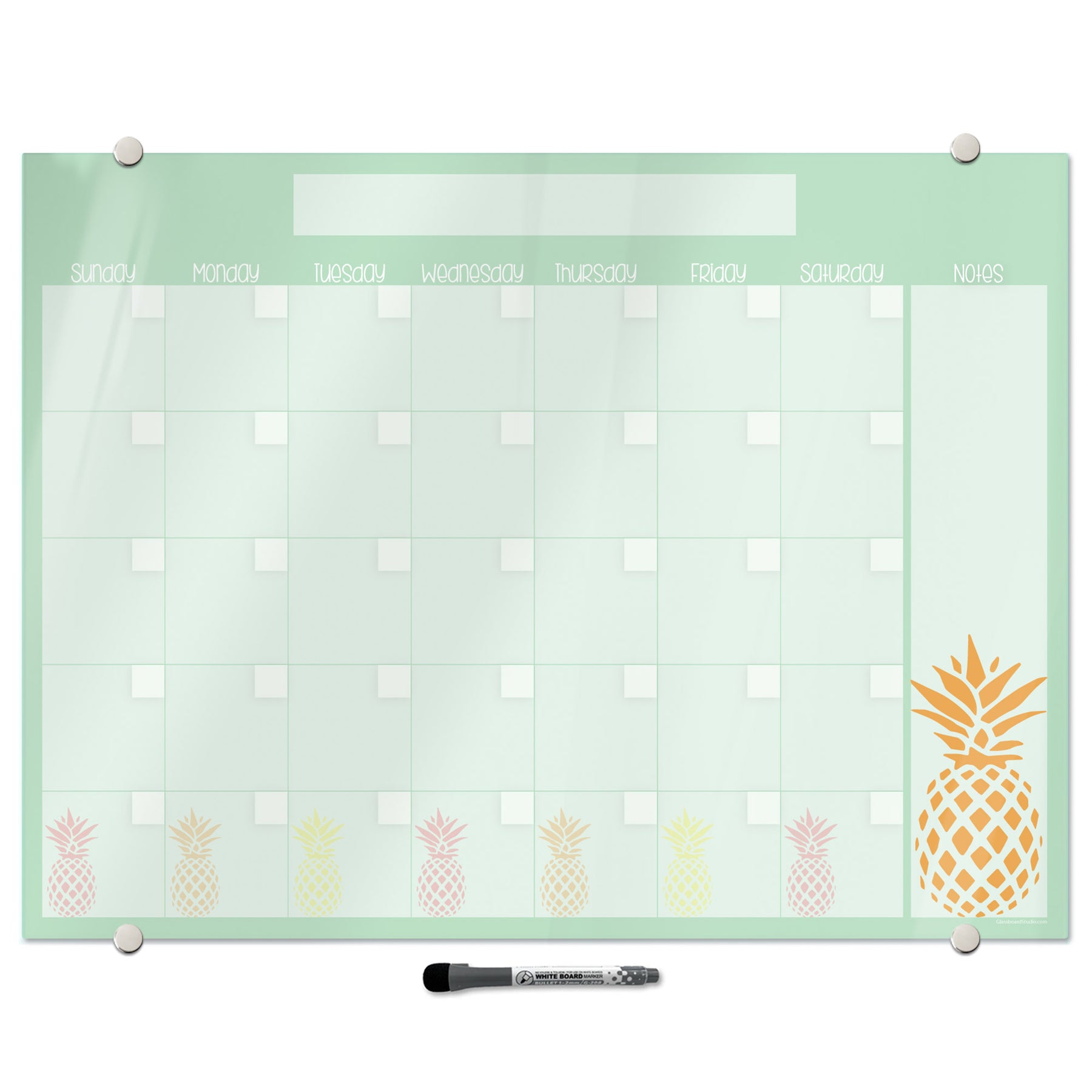 Large Magnetic Dry Erase Calendar Mint